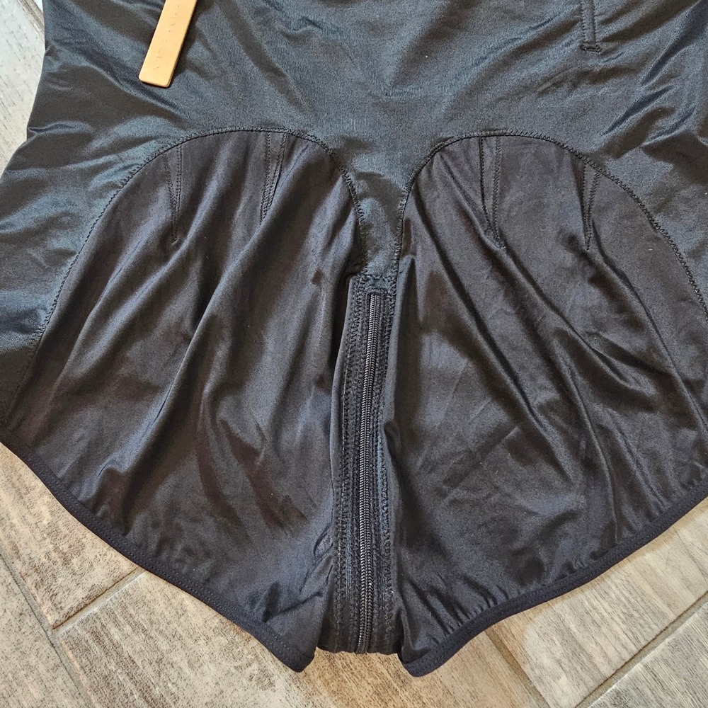 Shapellx SilkSculpt Zipper High-Waisted Brief Bodysuit 4XL Black Tummy Control - Picture 13 of 14
